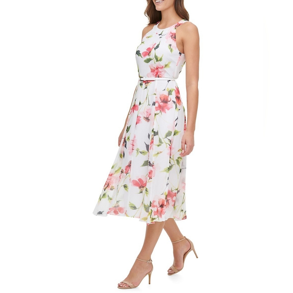 NWT Tommy Hilfiger Floral Chiffon Dress Sz 2 - Picture 3 of 15